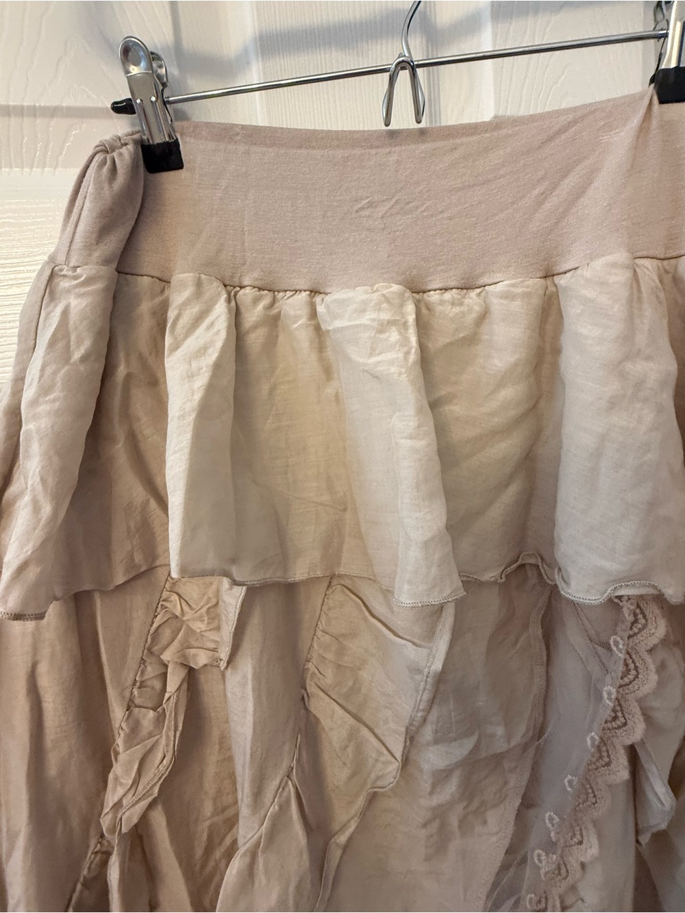 Layered High-Low Ruffle Skirt — Cream - Picture 4 of 10